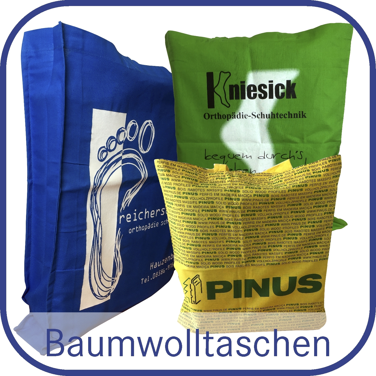 Werbung auf Baumwolltaschen und Tüten